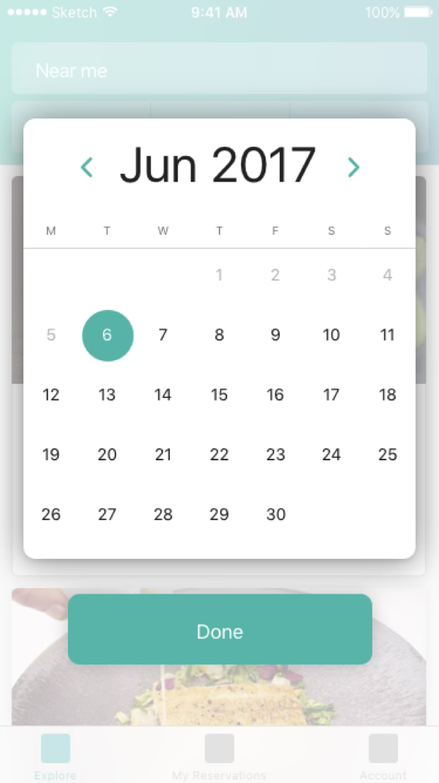 Bookatable screen