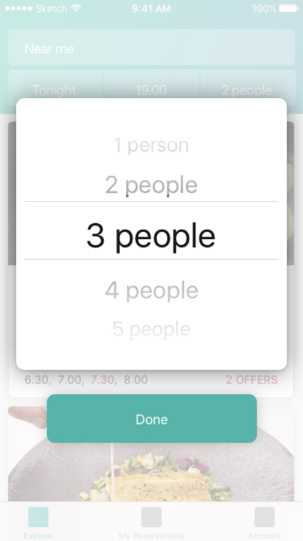 Bookatable screen