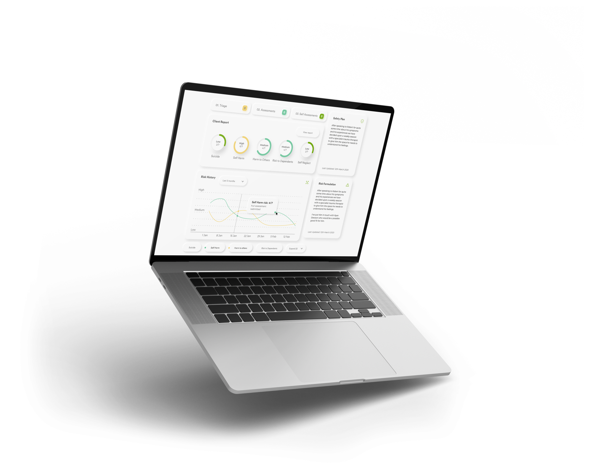 The eGRiST dashboard on a laptop
