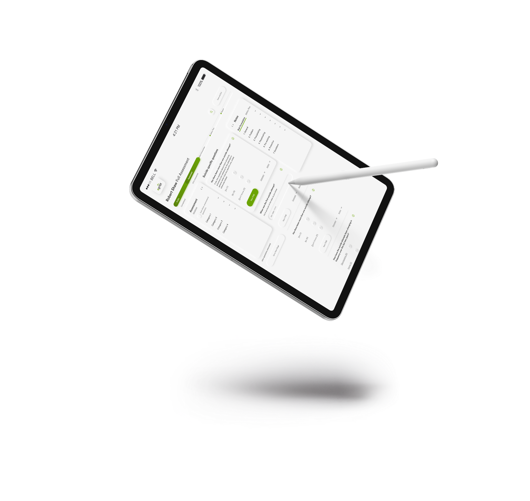 A full assessment on a tablet