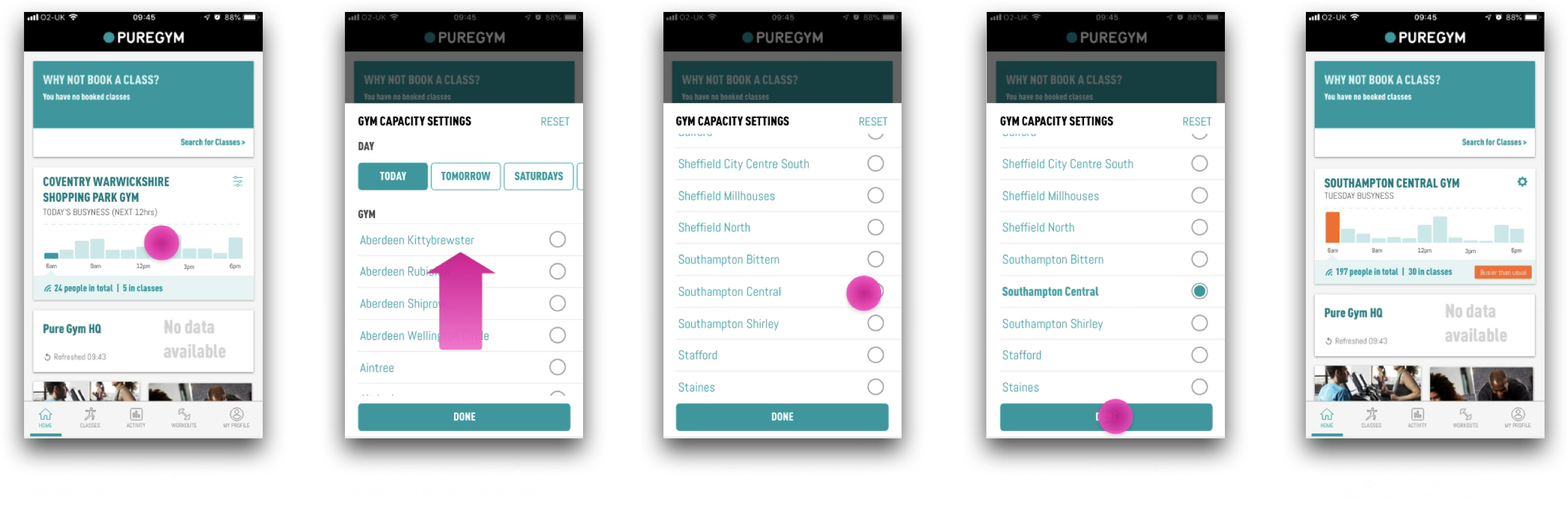 PureGym screen