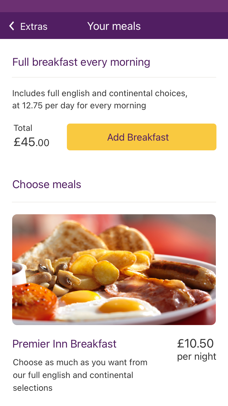 iOS design: Your meals