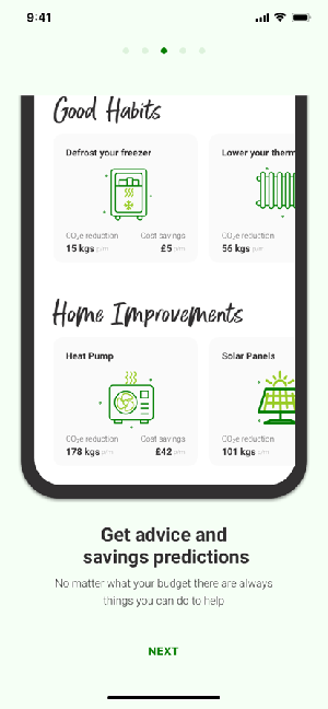 Final UI: benefits slide, one of five
