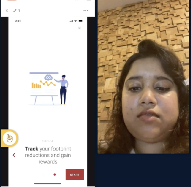 A participant reacting to the rewards screen during a remote test